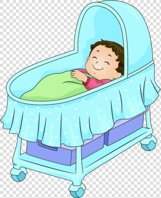 Bed Cartoon Illustration A In Pram   Baby In Bed Cartoon  HD Png DownloadTransparent PNG