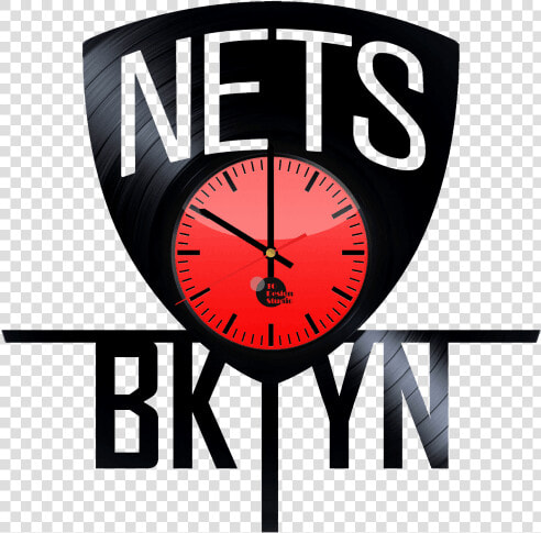 Brooklyn Nets Emblem Handmade Vinyl Record Wall Clock  HD Png DownloadTransparent PNG