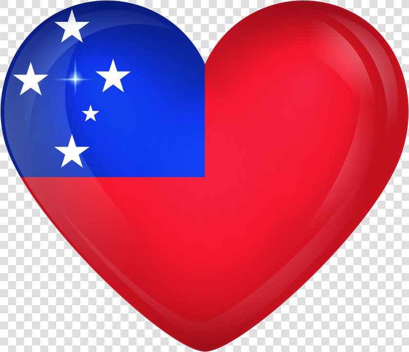 Samoa Large Heart Flag   Papua New Guinea Flag Circle  HD Png DownloadTransparent PNG