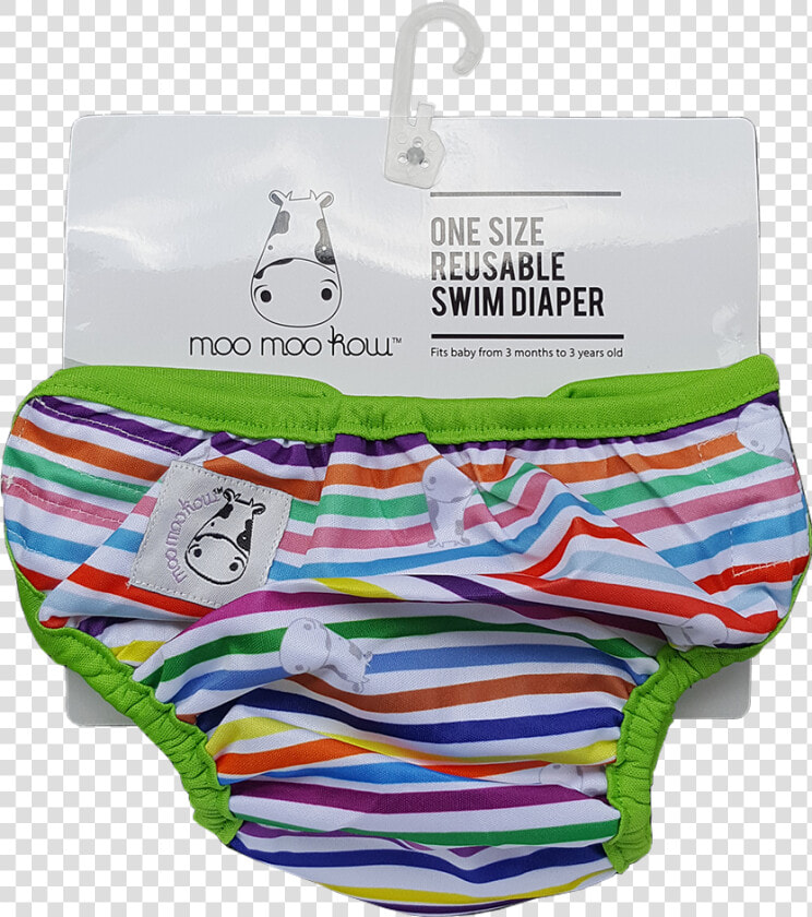 One Size Swim Diaper Rainbow With Green Border   Briefs  HD Png DownloadTransparent PNG