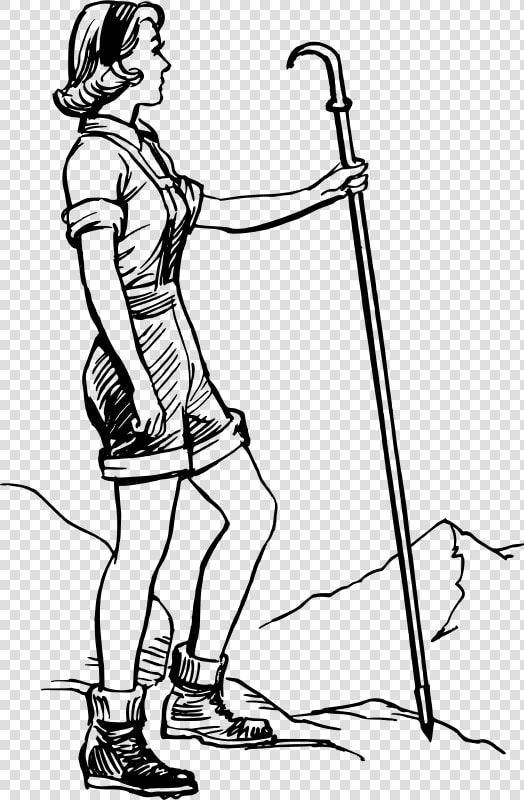 Hiker   Woman Hiking Drawing  HD Png DownloadTransparent PNG