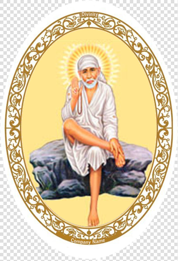 Customised Gold Plated Sai Baba Rock Pose Frame Dg   Sai Baba Hd Png  Transparent PngTransparent PNG