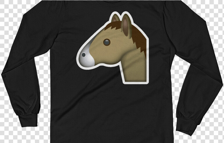 Men S Emoji Long Sleeve T Shirt Horse Face Just Emoji   Dexter Gordon T Shirt  HD Png DownloadTransparent PNG