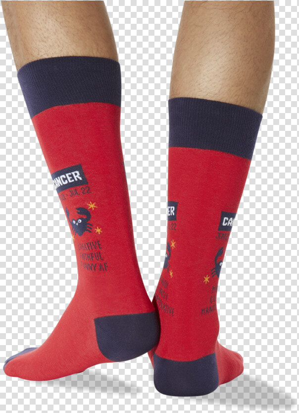 Men S Cancer Zodiac Socks Red Back Of Leg Class Slick   Hockey Sock  HD Png DownloadTransparent PNG