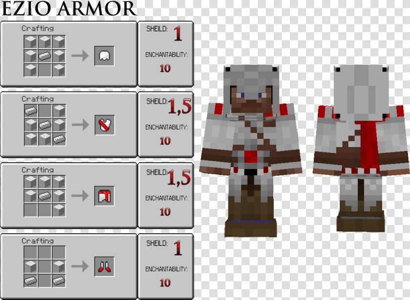 Minecraft Ezio Skin   Png Download   Assassin  39 s Creed Banner Minecraft Recipe  Transparent PngTransparent PNG