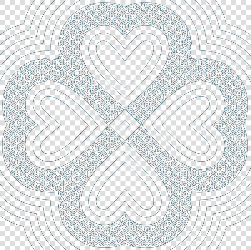 Artistic Quilt With Stippling Stitches   Heart  HD Png DownloadTransparent PNG