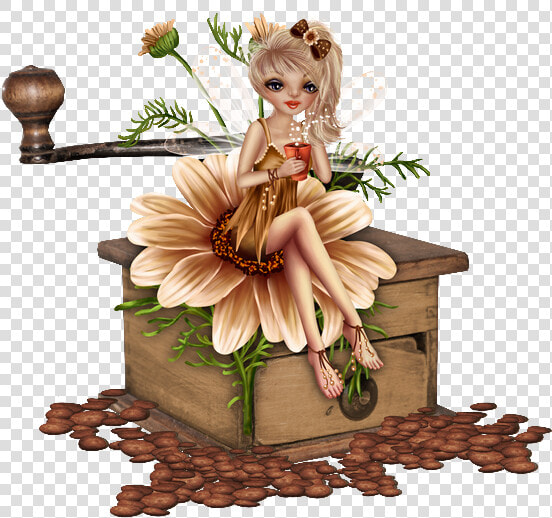  fairy  cute  nature  flowers  flower  sittingdown   Brown Flower Clip Art  HD Png DownloadTransparent PNG