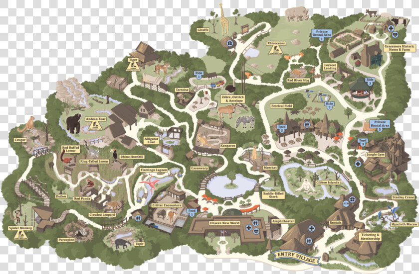 Nashville Zoo Map  Vector Illustration   Nashville Zoo Park Map  HD Png DownloadTransparent PNG