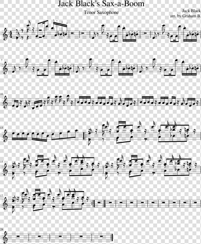 Sax A Boom Sheet Music  HD Png DownloadTransparent PNG