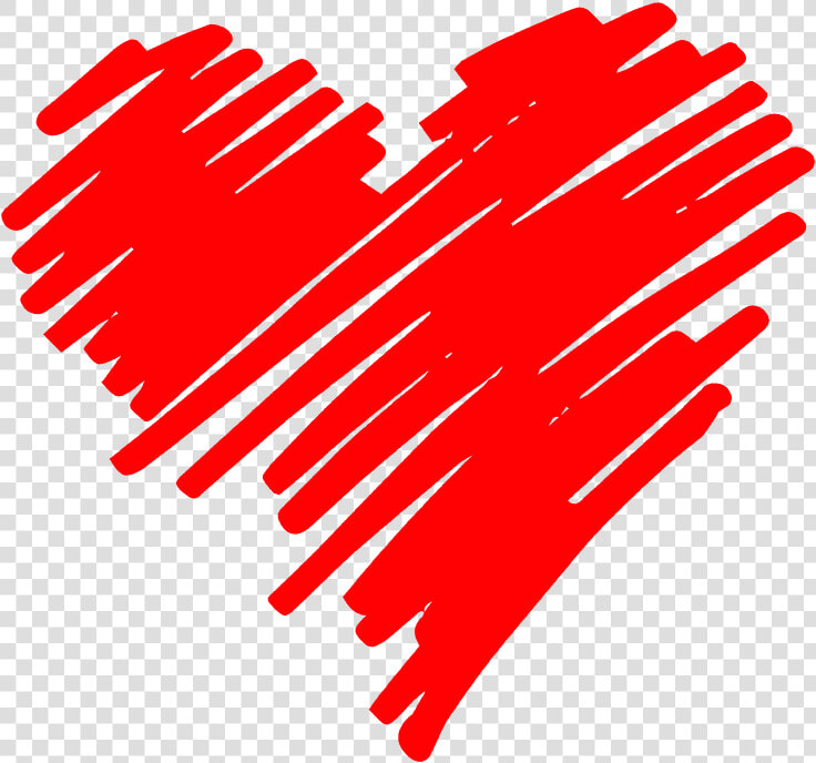 Red Sketch Heart Png   Heart Drawing Transparent Background  Png DownloadTransparent PNG