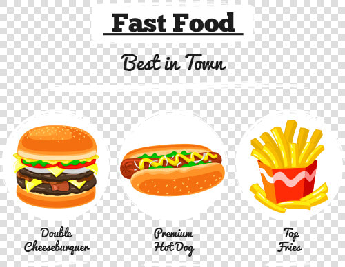 Fast Food Illustration Free Vector And Png   Junk Food  Transparent PngTransparent PNG