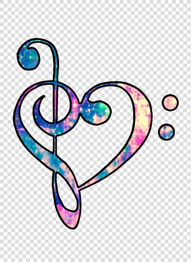  ftestickers  hearts  love  music  trebleclef  musicnotes   Colorful Treble Clef Heart  HD Png DownloadTransparent PNG