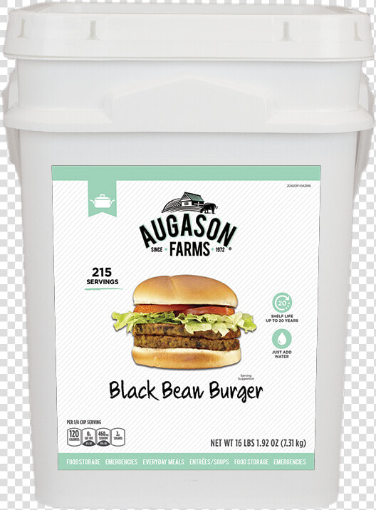 Augason Farms Black Bean Burger Bucket   Augason Farms  HD Png DownloadTransparent PNG