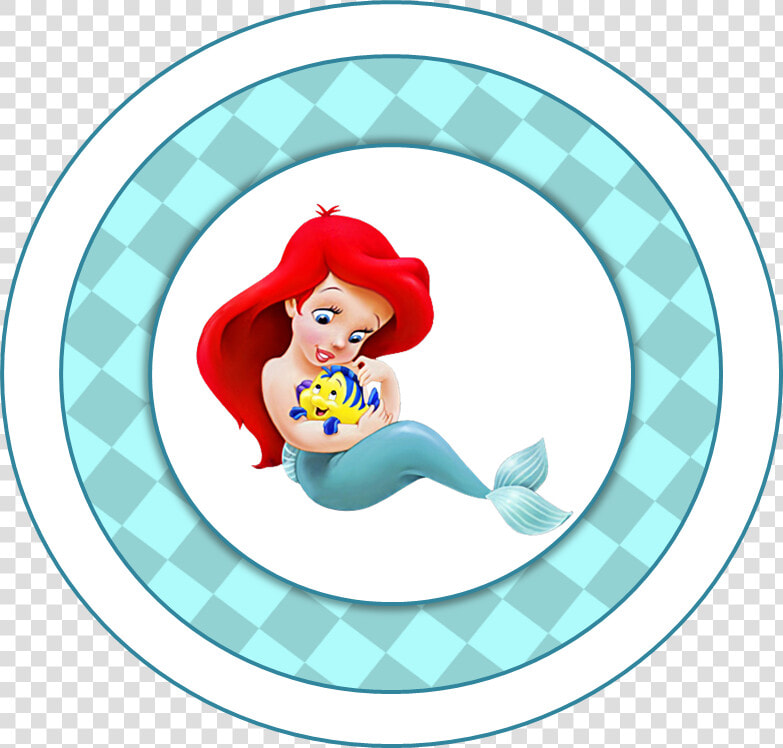 Ariel And Flounder  Toppers Or Free Printable Candy   Little Mermaid Baby Ariel  HD Png DownloadTransparent PNG