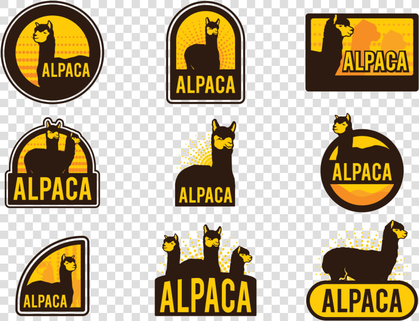 Set Of Alpaca Vector Label On Transparent Background   HD Png DownloadTransparent PNG