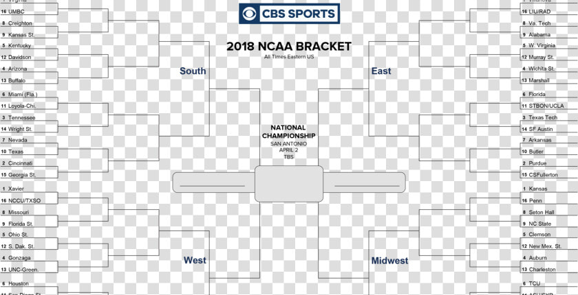 Transparent Bracket Png   Printable Ncaa Tournament Bracket 2019  Png DownloadTransparent PNG