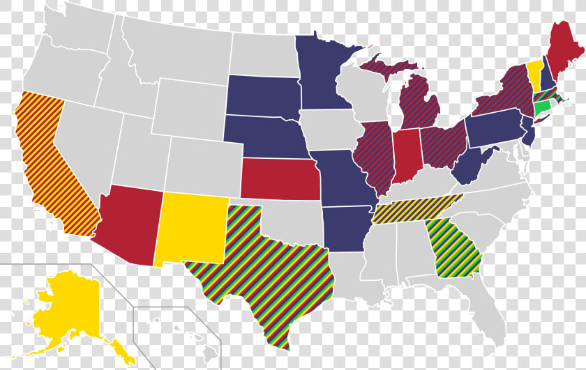 Combined Home States Of Democratic Party  Libertarian   Last Ship Us Map  HD Png DownloadTransparent PNG