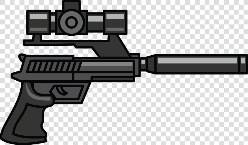 Gun Snipers Pencil And   Pistol With Silencer And Scope  HD Png DownloadTransparent PNG