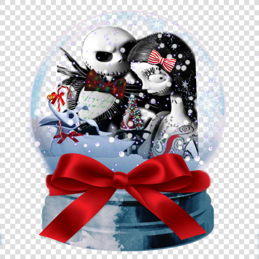  jack  sally  zero  snowglobe  santaclaus  snow Redbow   Party Favor  HD Png DownloadTransparent PNG