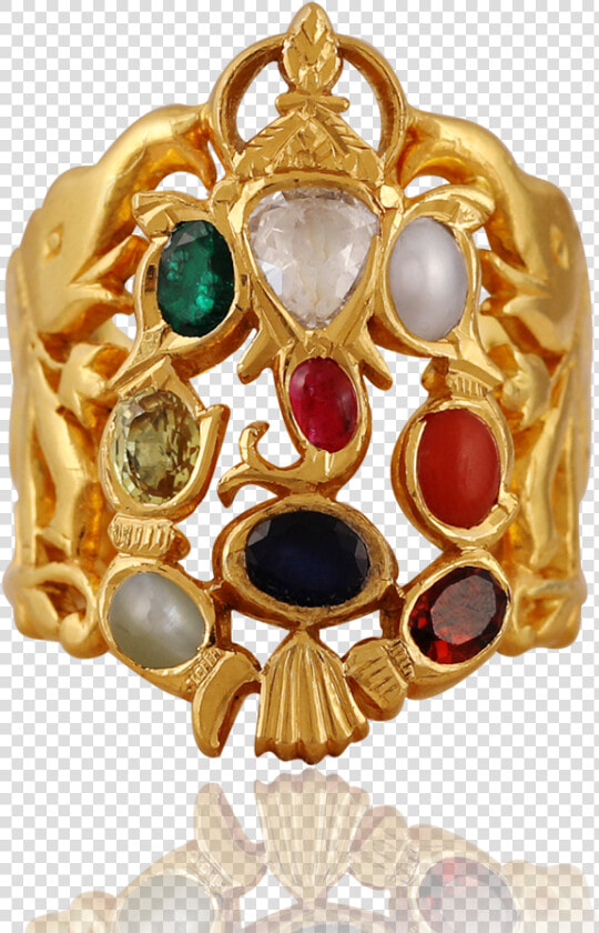 Divine Ganesha Navarathna Ring   Navarathna Gold Ring  HD Png DownloadTransparent PNG