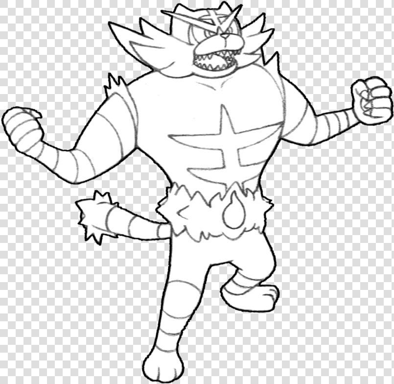 28 Collection Of Incineroar Pokemon Drawing   Incineroar Coloring Page  HD Png DownloadTransparent PNG