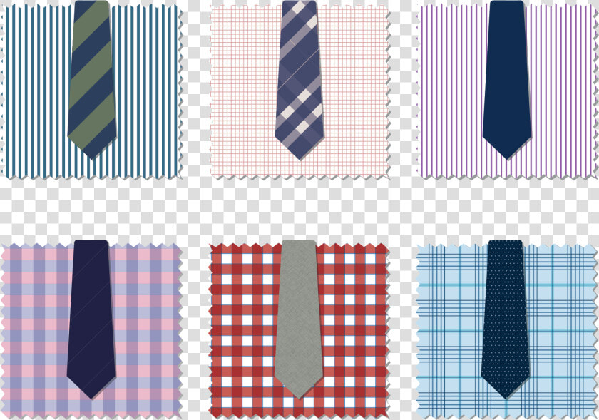 Six Vector Illustrations Of Patterned Men S Shirts   Tartan  HD Png DownloadTransparent PNG