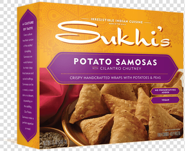 Clip Art Frozen Vegan Potato Samosas   Sukhi  39 s Potato Samosa With Cilantro Chutney  HD Png DownloadTransparent PNG