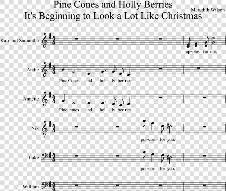 Pine Cones And Holly Berries It S Beginning To Look   Polka Baritone Sheet Music  HD Png DownloadTransparent PNG