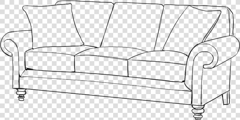 Drawn Sofa Side View   Studio Couch  HD Png DownloadTransparent PNG