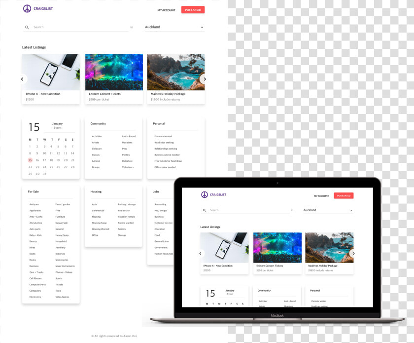 Craigslist Redesign Image   Case Study Ui Design  HD Png DownloadTransparent PNG