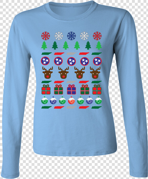 Tennessee Ugly Christmas Sweater Womens Long Sleeve   Long sleeved T shirt  HD Png DownloadTransparent PNG