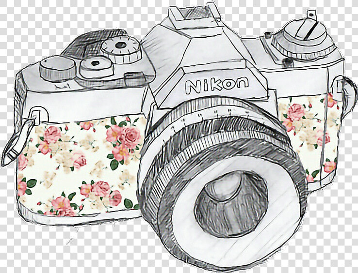  retro  camera  flowers   Camera Drawings  HD Png DownloadTransparent PNG