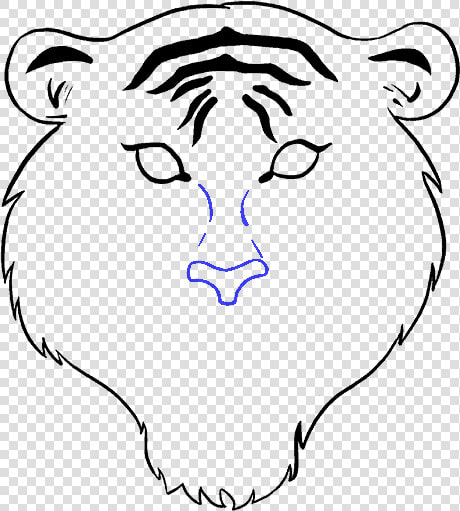 How To Draw Tiger Face   Simple Easy Tiger Drawing  HD Png DownloadTransparent PNG