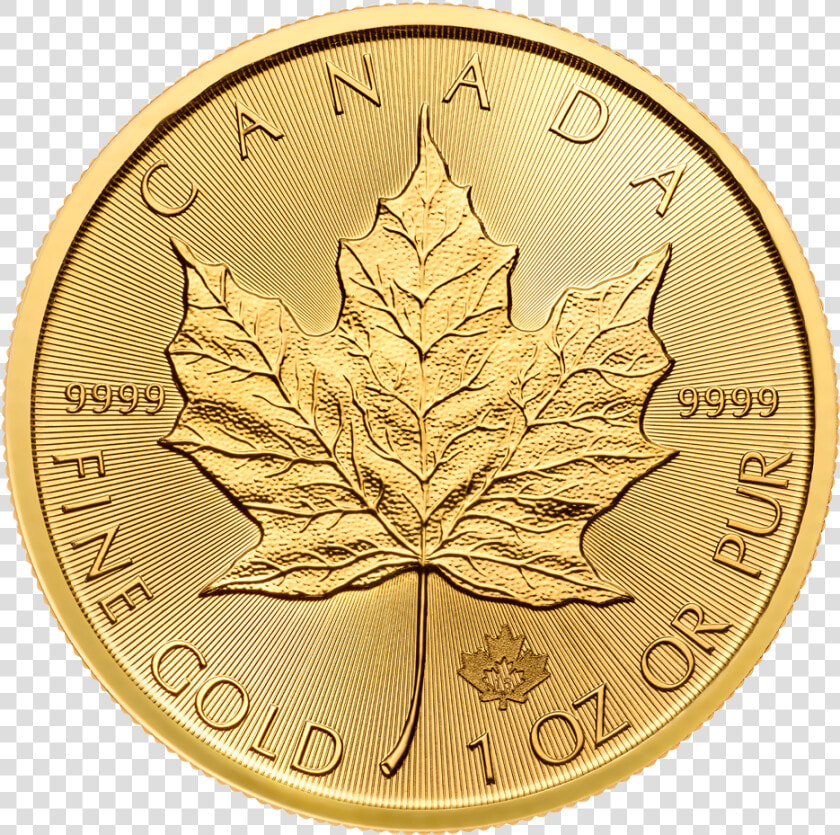 1 Oz Maple Leaf Gold Coin 2018 2   Maple Leaf 1 Oz Gold  HD Png DownloadTransparent PNG