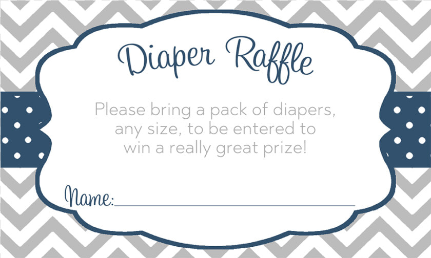 Chevron Stripes And Polka Dots  Navy  Diaper Raffle   Baby Shower  HD Png DownloadTransparent PNG