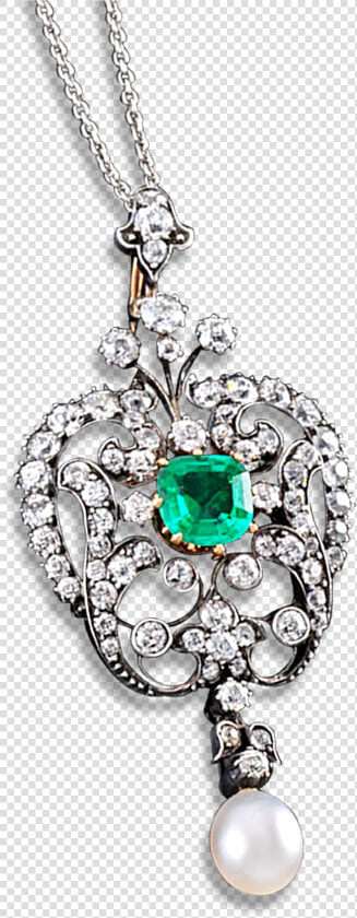 Victorian Emerald  Diamond And Pearl Pendant   Locket  HD Png DownloadTransparent PNG