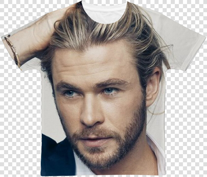 Chris Hemsworth ﻿classic Sublimation Adult T shirt   Fine Hair Men Long  HD Png DownloadTransparent PNG