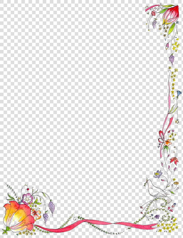 Flower Borders And Frames Clipart   Border Design For Project  HD Png DownloadTransparent PNG