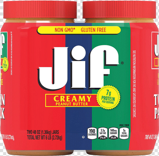 Jif Creamy Peanut Butter 48 Oz 2 Pk  HD Png DownloadTransparent PNG