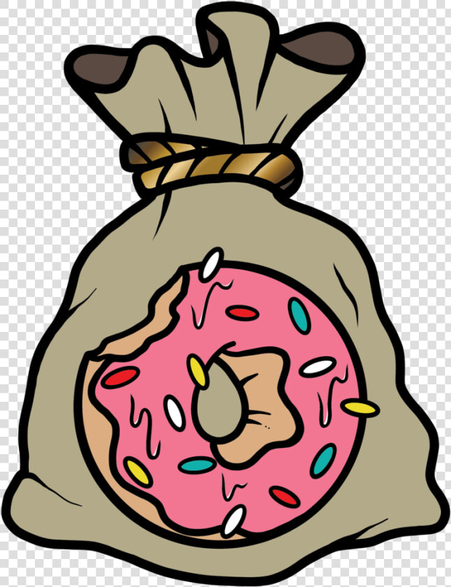 Secure The Bag Hustle N Dough Pin Clipart   Png Download   Cartoon Donut Png  Transparent PngTransparent PNG