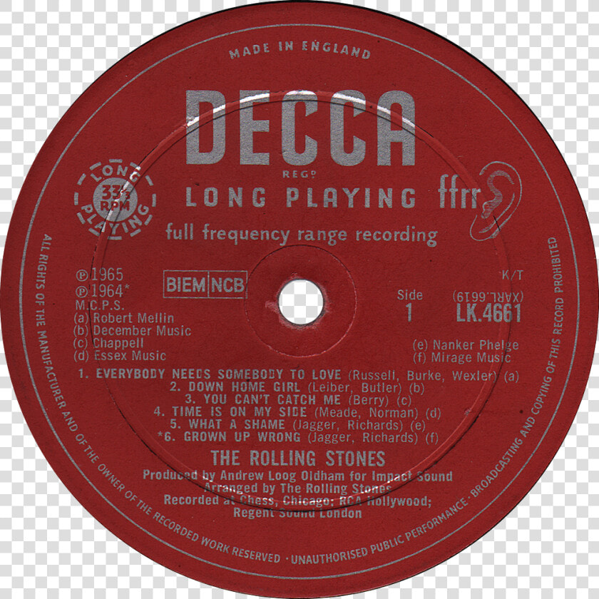 Decca Lk4661 Rolling Stones Label   Decca The Rolling Stones  HD Png DownloadTransparent PNG