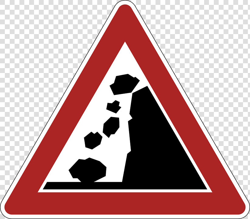 Danger  Falling  Rocks  Signage  Warning  Caution  HD Png DownloadTransparent PNG