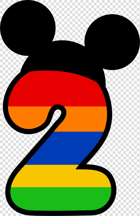 Transparent Mickey Mouse Birthday Clipart   Numero 2 Mickey Mouse  HD Png DownloadTransparent PNG