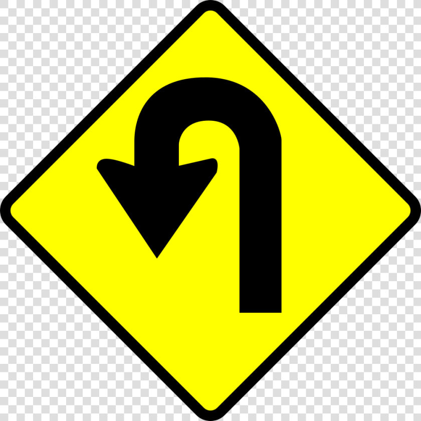 Caution U turn   Clipart U Turn Sign  HD Png DownloadTransparent PNG