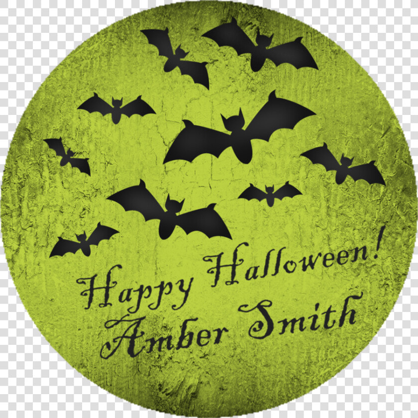 Bat Moon Happy Halloween Stickers Or Favor Tags   Batman  HD Png DownloadTransparent PNG