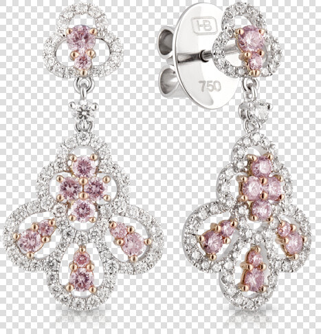 18ct White And Rose Gold Diamond Earring Data Max   Earrings  HD Png DownloadTransparent PNG