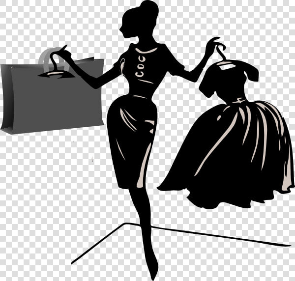 Diva Black Lady Clipart   Woman Shopping Black And White  HD Png DownloadTransparent PNG