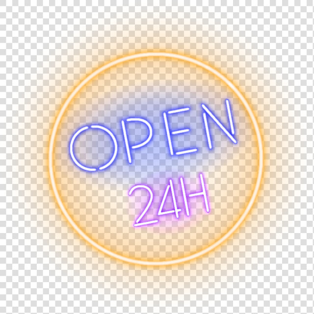 Neon Open 24 Hours Sign   Transparent Open 24 Hours Logo Png  Png DownloadTransparent PNG