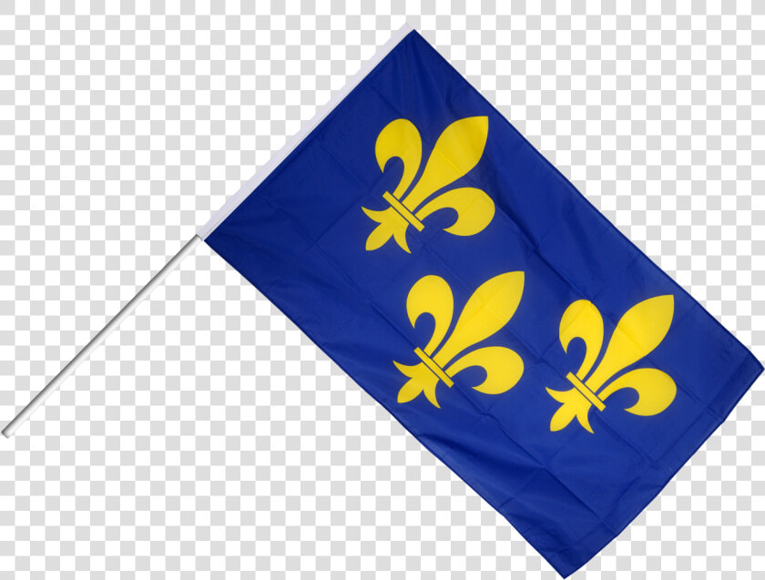 Drapeau France Île De France Sur Hampe   Majorelle Blue  HD Png DownloadTransparent PNG