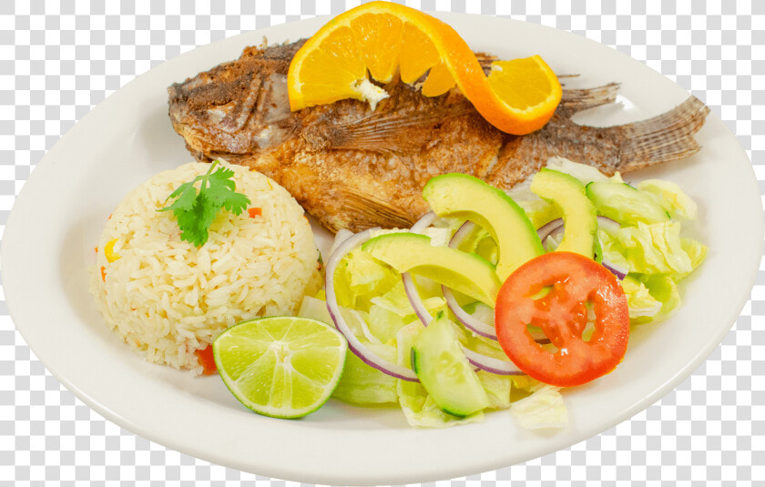 Mojarra Frita   Steamed Rice  HD Png DownloadTransparent PNG